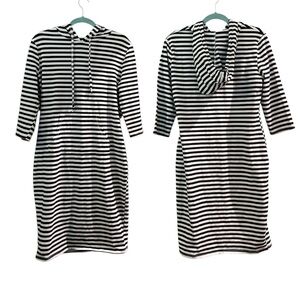 Missky NTW striped dress with hood and kangaroo pouch